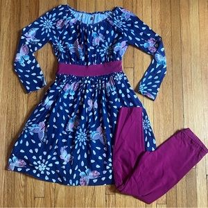 VGUC Tea Collection dress and leggings set